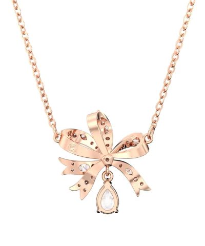 Mặt dây chuyền hình nơ đính đá Cubic Zirconia mạ vàng hồng Volta